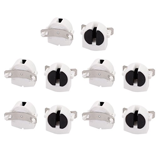 uxcell 10Pcs AC 500V 2A G5-F288A T8 Light Socket G5 Base Fluorescent Lamp Holder White