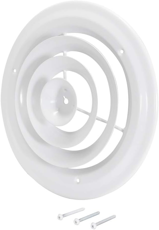 EZ-FLO 61624 Round Ceiling Diffuser, 8 inch, White