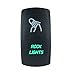 QUNQI STAR 5 pin Laser Backlit Rocker Switch Rock Lights 20A 12V On/Off LED Light Toggle Switch with Jumper Wires Set（Rock Lights,Green）