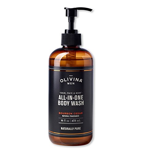 Olivina Men All-In-One Body Wash, Bourbon Cedar, 16 Ounces