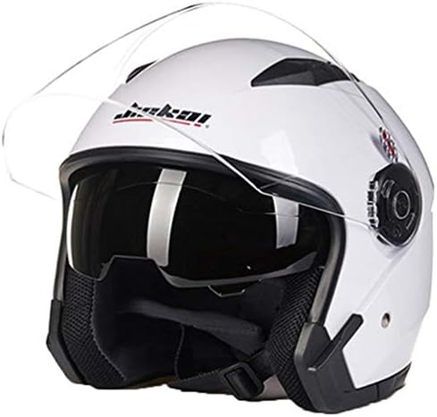 Men Women Mountain Road Motorcycle Helmet Lightweight Double Lens Windproof Anti Dust Open Face Helmets Safety Comfort Ventilation Adult Cycling Helmet 57-64cm