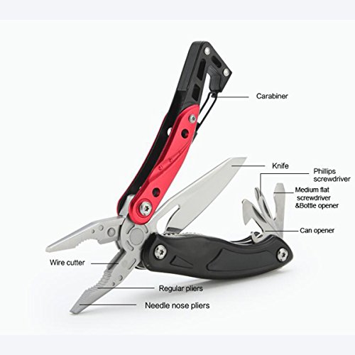 8-in-1 Pocket Multi-Tool with Locking Knife - Color: Oxidized Black (Model: MT-8-BK)5 Pack