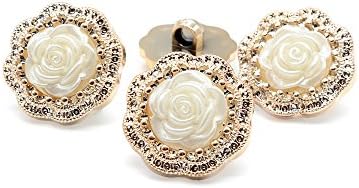 Flower Pearl Resin Buttons Shank Sewing Buttons for Women's Garment 20Pcs