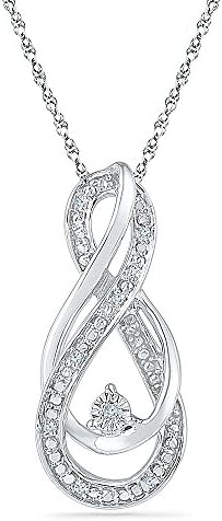 Infinity PendantIn Sterling Silver with Diamonds (0.03 CTTW), 18" Chain Is Included