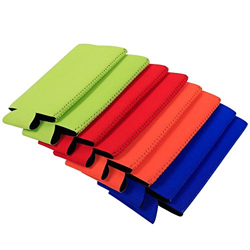 Topeakmart Pack of 8 Neoprene Beer Can Bottle Cooler Sleeves Insulators Reversible for 24ounce Colored