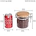 77L Glass Airtight Jars, Food Storage Container 18.58 FL OZ (550 ML) with Airtight Clamp Wood Lids and Leak Proof Rubber Gasket, Storage Canister for Serving Coffee Been, Tea, Flour, Sugar and More