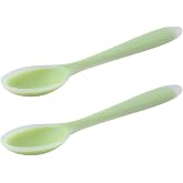 couponhub 2 Pcs Silicone Dinner Spoon, Multi-purpose Surrounding Transparent Design Soft Texture Ergonomic Design for Mixing Soup Rice Porridge Spoon Serving Kitchen Restaurant(Green)