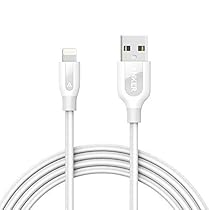Anker PowerLine+ Lightning Cable (6ft) Durable and Fast Charging Cable [Double Braided Nylon] for iPhone, iPad and More(White)