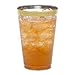 Gold Plastic Clear Cups ~14 oz. 50 Pack ~ Disposable Party Cups with Gold Rim ~ Fancy Wedding Tumblers ~ Elegant Party Supplies & Decorations ~ Gold Rimmed Cup