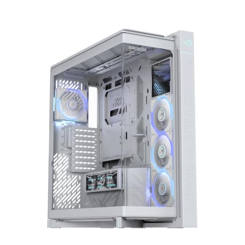 ASUS ROG CRONOX - EATX Panoramic PC Case, 9.2 Inch Foldable LCD Display Module, White