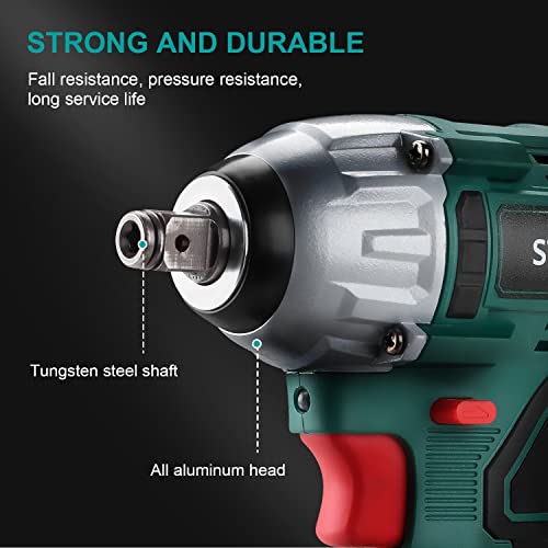 STANEW 320Nm Brushless Cordless Impact Wrench 20 V, Electric Impact Nutrunner with Two 3.0Ah Batteries, Adjustable Torque, Box with 49 Pieces Accessories