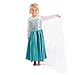Butterfly Craze Children’s Snow Princess Costume Dress – Ice Queen Dress Up, Includes Gloves, Tiara, Blonde Braid & a Snowflake Wand, Perfect for Pretend Play, Dress-up & Birthday Parties, XS 2yrs