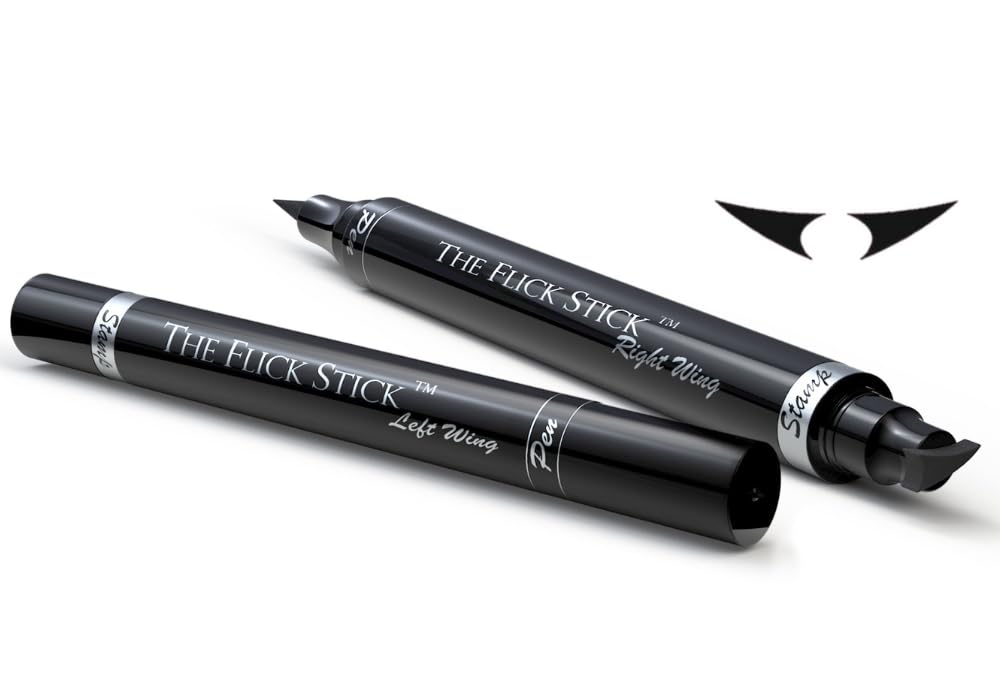 Photo 1 of The Flick Stick Winged Eyeliner Stamp For Quick and Easy Cat Eye Makeup, SmudgeProof & Waterpoof Eye Liner Cat Eye Stencil Makeup Tool, Wingliner, Liquid Eyeliner Pens (12mm Vintage, Midnight Black)