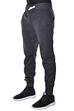 Mens Active Basic Urban Harem Slim Fit Elastic Fleece Jogger Pants (Large, Charcoal)