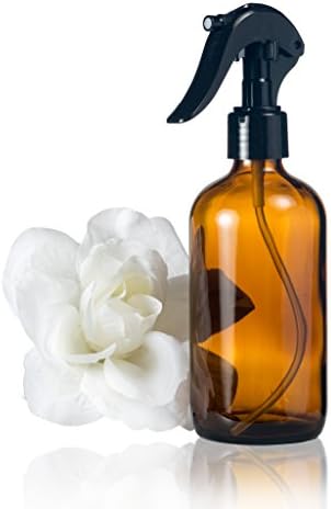 Your Oil Tools 8 oz Amber Glass Bottle with Black Mist Trigger Sprayer