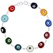 14k Gold and Sterling Silver Evil Eye Bracelet 10 mm Glass Eyes Available in, 7 inch