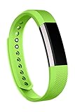 Qadou Fitbit Alta Bands,Soft Replacement Wristband Slim Adjustable Bands for Fitbit Alta Small with Matel Clasp (Green)