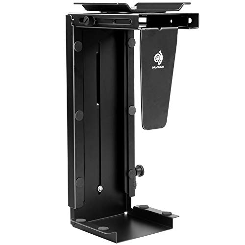CPU Holder Under Desk Mount - Adjustable Wall PC Mount with 360° Swivel, Heavy Duty Computer Tower Holder Holds up to 22lbs by HUANUO
