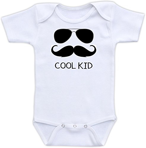 Cool Kid Mustache Glasses - (Newborn Short Sleeve Bodysuit)