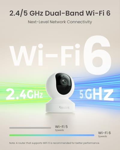 Reolink 4K Indoor Security Camera for Home, 360° Pan Tilt Auto Tracking CCTV Camera Wireless, Smart Motion & Baby Crying Detection, 2-Way Audio, Night Vision, 2.4G&5Ghz WiFi, 3x Zoom with App, E1 Zoom