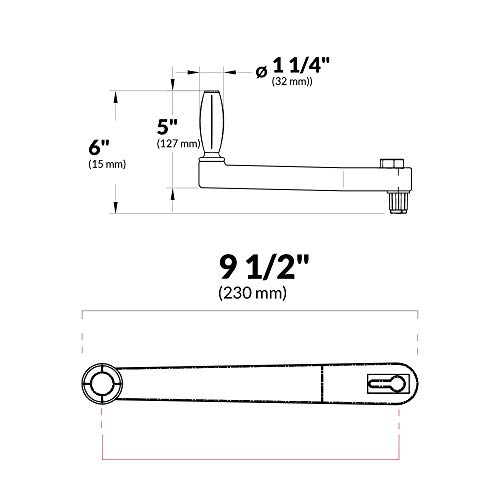 Five Oceans Universal Floating Grey Locking Winch Handle, 8