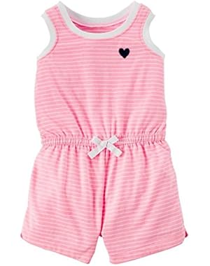 Baby Girl Carter's Striped Romper Pink- 3M