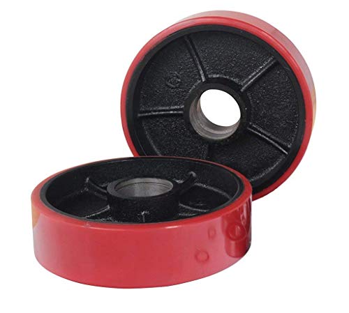 7" x 2" Pallet Jack/Truck Steer Wheels Replacement Kit with 20 mm ID Bearings Poly Tread