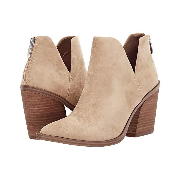 Womens Ankle Boots Slip on Cutout Pointed Toe Snakeskin Chunky Stacked Mid Heel Booties Pretty