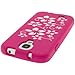 iGadgitz Pink & White Flowers Silicone Skin Case Cover for Samsung Galaxy S4 IV I9500 Android Smartphone Cell Phone + Screen Protector