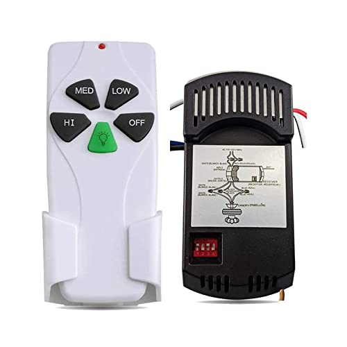 Universal Ceiling Fan Remote Control and Receiver Kit with dimmer for 3