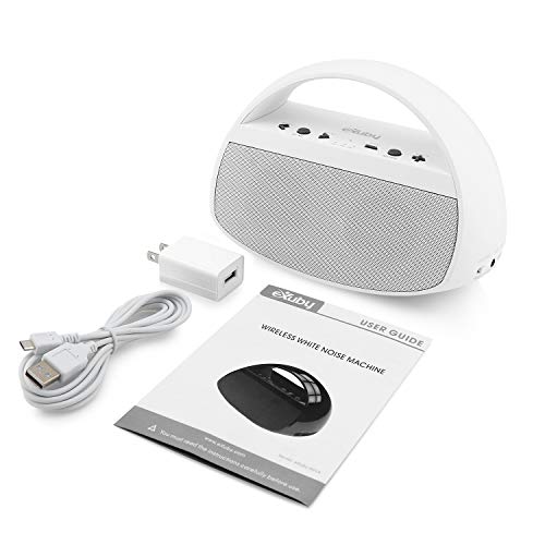White Noise Machine Baby - Put Your Baby to Sleep w/ 20 Soothing Sounds; Fan, Rain, Ocean, Office & More - Stylish & Modern Design Bluetooth Speaker - Crisp Stereo Sound Matte White