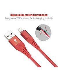 Cable de carga para iPhone X  8 8 Plus 7 7 Plus 6 6s Plus 5S 5, iPad (rojo)