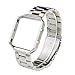 Fitbit Blaze Accessory Band, CHC Metal Frame Plus Solid Stainless Steel Bracelet Wristband for Fitbit Blaze Smart Fitness Watch (Silver)