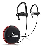Bluetooth Wireless Headphones for Workout | Sports Noise Cancelling Earbuds for iPhone | Running Over Ear Headset | Best Built in Mic | IPX7 Rated Waterproof | Gym Cordless Earphones | Black