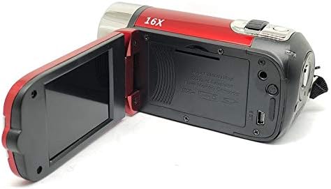 QiKun Home D90 Camera Digital Camera 16MP Ultra HD Camera 180 Degree Rotation Flip Screen Camera Digital Camera SLR 4X Digital Zoom Red