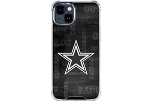 Skinit Clear Phone Case Compatible with iPhone 15 - Officially Licensed NFL Dallas Cowboys Black & White Design