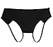 FUNOC Women Sexy Lace Open Butt Backless Panties Crotchless Thongs G-string Lingerie Underwear (Black)