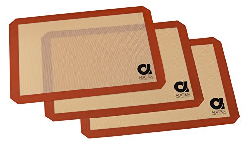 Adorn Home Essentials| Professional Non-stick Silicone Baking Mats| 3-Pack, Half Sheet 16.5" x11.5" Silicone Liner Mat Sheets - Thumbnail 5