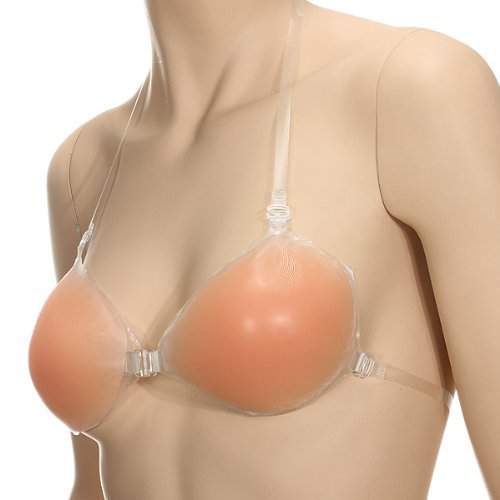 Sealike Self Adhesive Soft Silicone Invisible Push Up Bra Cleavage Enhancer Enhancement with Adjustable Transparent Straps (B)