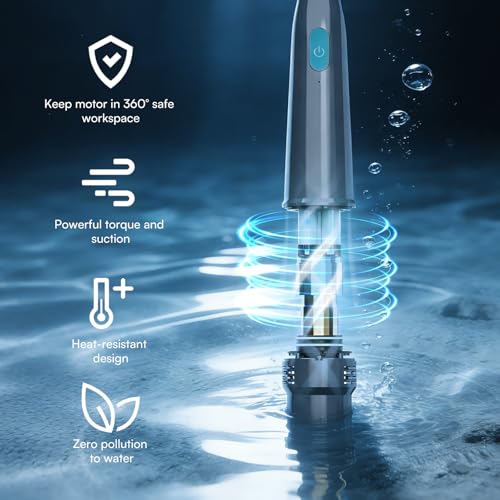Handheld Pool Vacuum for Above Ground Pool, Cleans Hot Tubs,20 Gallons/Min Powerful Suction & Lightweight,90 Mins Running Time, Comes with Storage Bag, Ideal for Cleaning Debris and Sand,Black