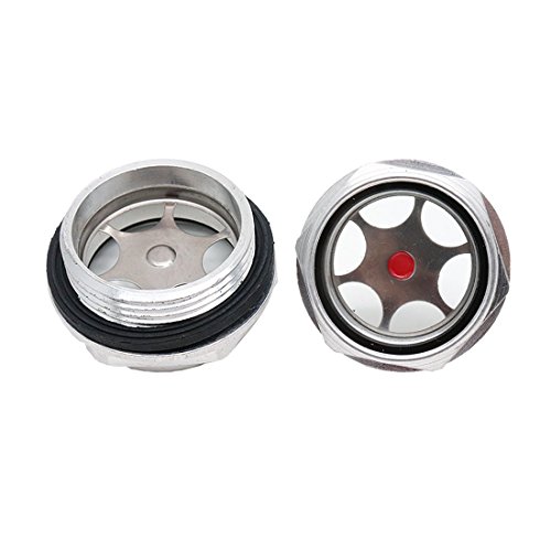 Sydien 2Pcs G1-1/4 Male Threaded Aluminum alloy Oil Level Gauge Sight Glass Window Replacement Hex Head Air Compressor Fittings