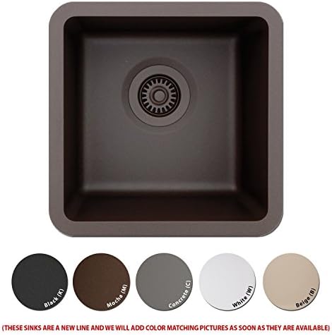 Lexicon Platinum Quartz Composite Kitchen Sink - Small Single Bowl (LP-1515 Mocha)