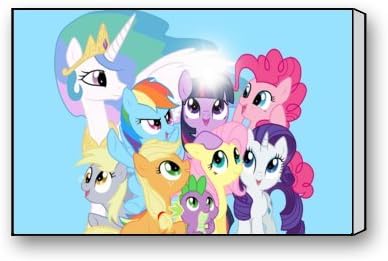 Custom Cartoon My Little Pony On Canvas 18" x 12"- Personalized Premium Canvas Modern Art Print - Customized Canvas Picture Stretched on Wooden Frame as Gallery Artwork