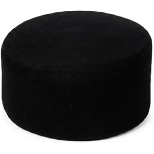 FADVES Women’s Wool Pillbox Hat, Elegant Round Fascinator Hat for Horse Racing Events, Weddings, Tea Parties