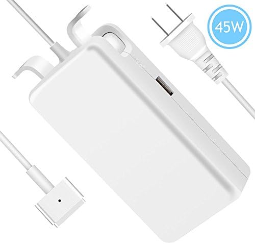 45W/T-Tip Magsafe Macbook Air Charger AC Power Supply/Adapter for Macbook Air 11-inch/ Macbook 13-inch with Retina Display (Models After 2012) with Extra USB Port for Most Smartphones