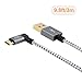 CableCreation 10 Feet Right Angle Micro USB 2.0 Braided Cable, 90 Degree Vertical Right USB 2.0 A Male to Micro USB Male with Aluminium Case,3 Meters,Space Gray