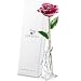 DEFAITH 24K Gold Dipped Real Rose Gifts, Best Wedding Anniversary Valentines Day Love Gift for Her Wife Girlfriend Spouse, Deep Pink with Stand