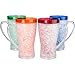 Lily's Home Double Wall Gel-Filled Acrylic Freezer Mugs, Great for Enjoying Lemonade or Brews at BBQs and Parties, Clear with Assorted Color Bases (15 oz. Each, Set of 4)
