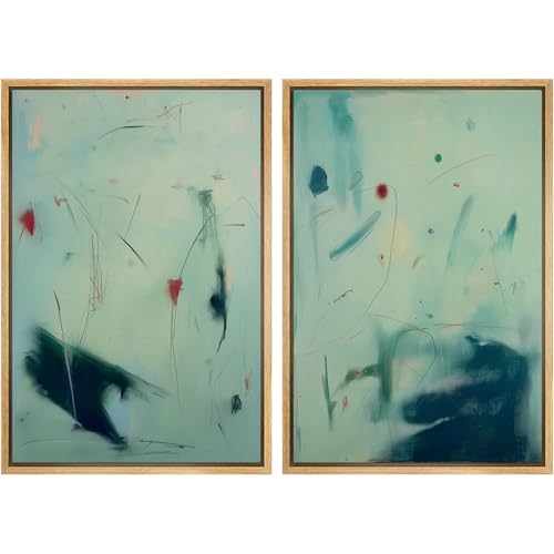 MUDECOR Framed Canvas Print Wall Art Set Soft Aqua