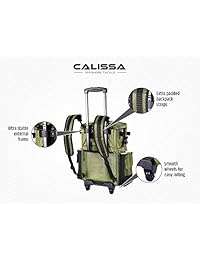 Calissa Offshore Tackle 'Recon'   Caja de pesca con correas para mochila, con cubierta para la lluvia y la oración, 5 bandejas 3650, resistente al agua salada y al agua dulce